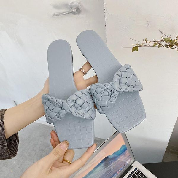 

shoes slippers soft butterfly-knot luxury slides slipers women comfort summer flat designer 2021 basic pu, Black