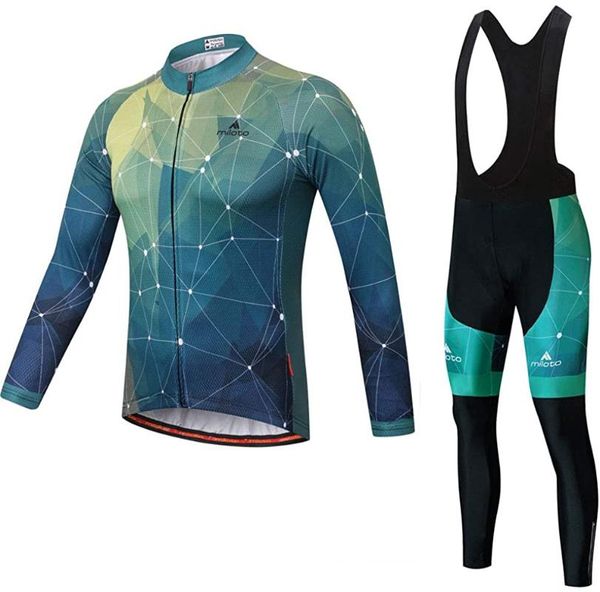

autumn long sleeve men's cycling jersey bicycle clothing breathable soft men 20d gel pad racing sets, Black;blue