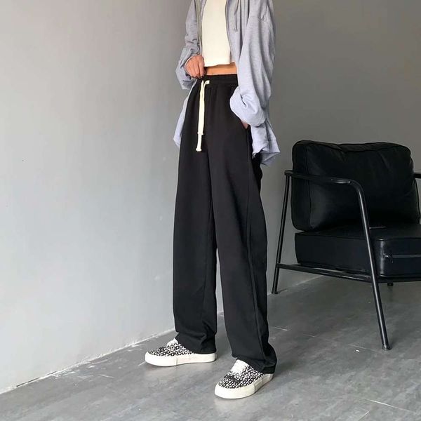 

vertical casual pants loose fashion wide leg guard autumn, Black