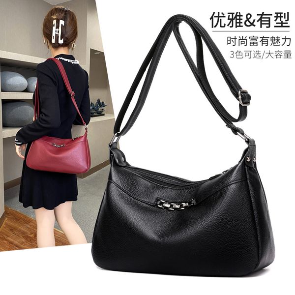 

trendy solid all-match female bag casual soft leather pu mother backpack and light shoulder simple messenger color upbub