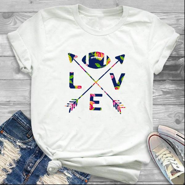 

love arrow printed womens t shirt short sleeve tee clothes graphic, White