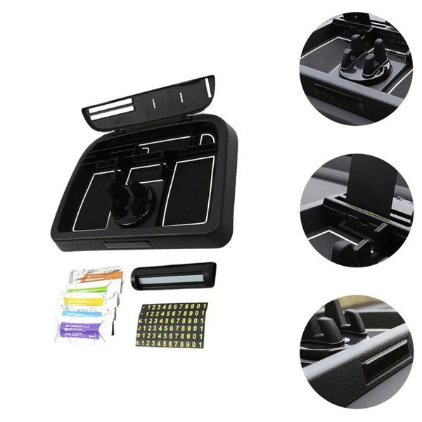 

car organizer dashboard storage box phone holder compatible with model 3