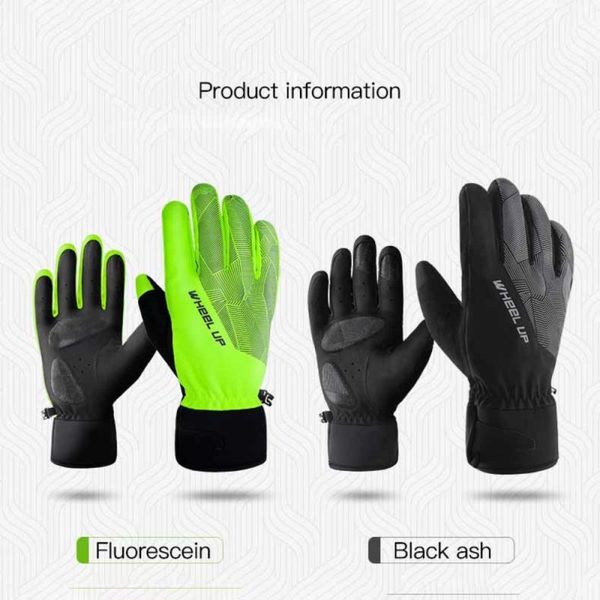 

cycling gloves wheel up winter outdoor warm waterproof bike sports riding ski motorcycle touch screen snow windproof, Black