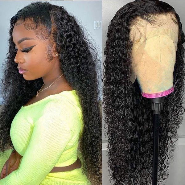 

lx brand side part water wavy lace front wig glueless synthetic hair for women resistant fiber hair natural hairline black wigfactory direct