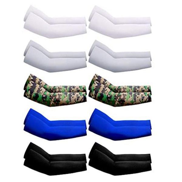 

elbow & knee pads 10 pairs sun protection sleeves uv cooling arm for fishing, cycling, hiking,etc, Black;gray