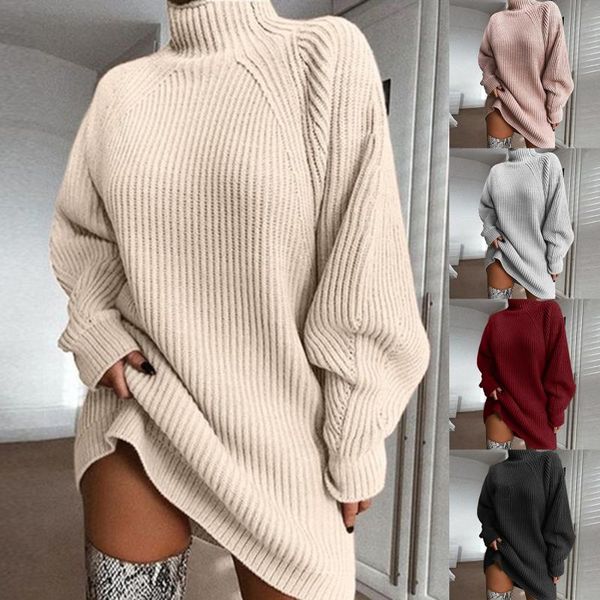

women's sweaters 2021 autumn and winter product knitwear dress mid-length raglan sleeve half turtleneck sweater, White;black