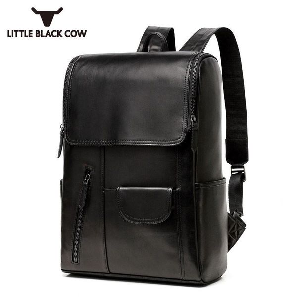 

backpack luxury mens british style genuine leather backpacks business lapfor men black travel bags