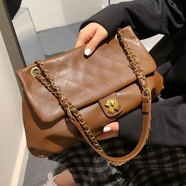 

evening bags quilted shoulder for women rhombus lattice crossbody bag large chain leather messenger ladies lozenge designer handbags