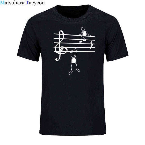 Note musicali Divertente Stampa T-shirt Uomo Estate Stile Cotone Manica corta O-Collo T Shirt Divertente Tee Mans Top Abbigliamento G1222