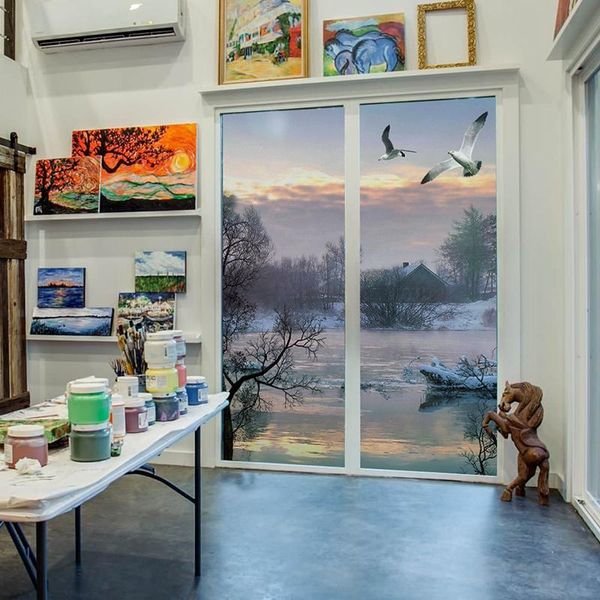 

window stickers electrostatic glass foil chinese style decorative kitchen balcony light opaque grilles