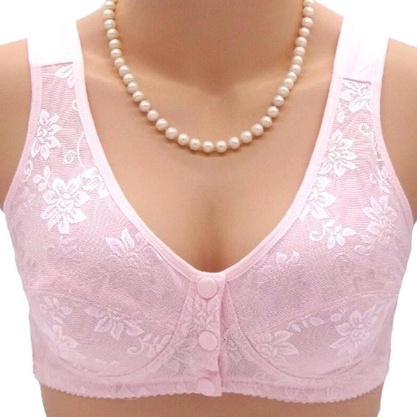 

bras 2 colors print front close t-back wireless push up comfortble leisure women cotton blendbrassiere, Red;black