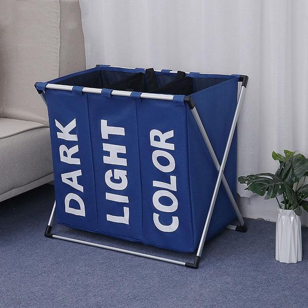 

folding laundry basket 3 compartments baby dirty clothes organizer in the bathroom girl storage zlb004 & organization