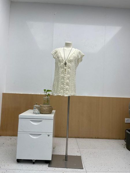 

women's knits & tees h80&s90 women vintage crochet pearl cardigan hollow out handmade cap sleeve shirt tank blouse swim beachwear stre, White
