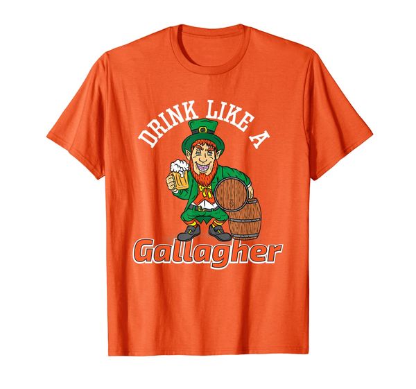 

drink like a gallagher st patricks day leprechaun beer t-shirt, White;black