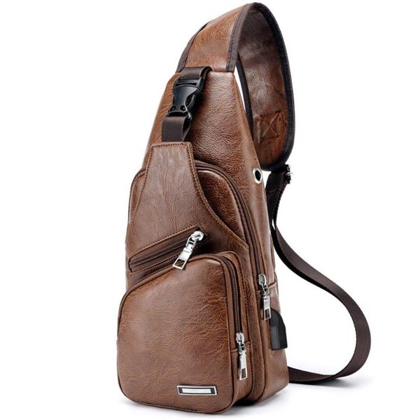 

messenger usb casual leather cross body men chest bag single shoulder sports waist bags