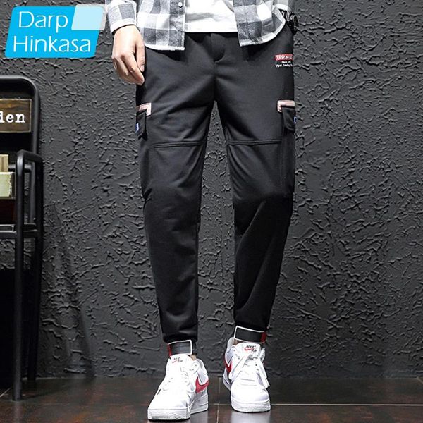 

men cargo pants black harem jogging harajuku hip hop streetwear jogger sweatpant cotton trousers men's