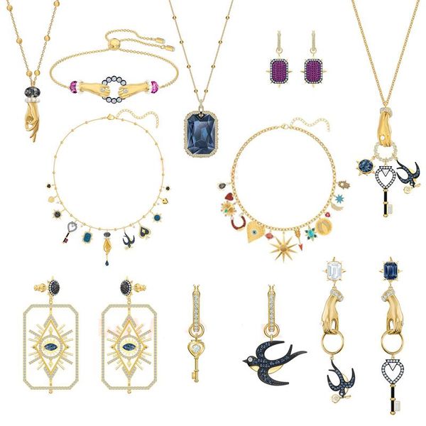 

chains 2021 fashion swa original classic bracelet necklace is very suitable for women's jewelry wholesale birthday party gifts, Silver