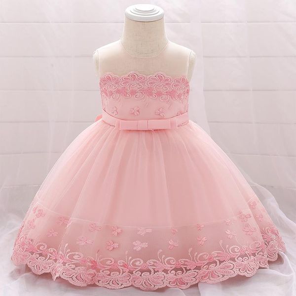 

girl's dresses christening princess toddler birthday party ball gown dress baby girl summer lace flower cute born children baptism 1 ye, Red;yellow
