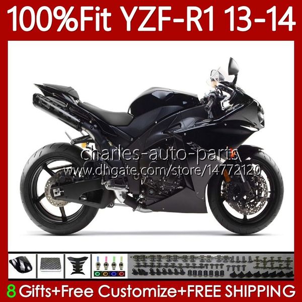 100 % passende OEM-Karosserie für Yamaha Moto YZF-R1 YZF-1000 YZF R Gloss Black 1 1000CC 13–14 Karosserie 94Nr.21 YZF R1 1000 CC YZFR1 13 14 YZF1000 2013 2014 Spritzguss-Verkleidungsset