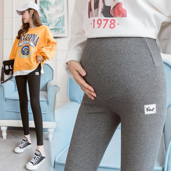 

spring maternity pants for pregnant women cotton leggings long pregnancy skinny trousers maternidad bottoms, White