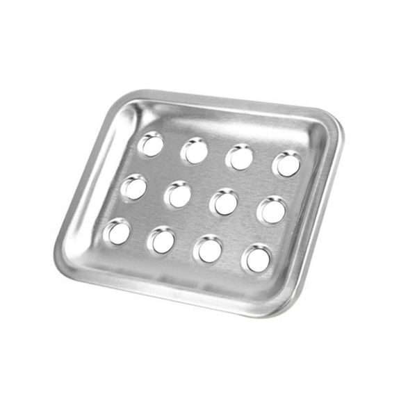 

soap dishes stainless steel dish tray double layer box holder drainer for shower bathroom kitchen (square shape with dot design)