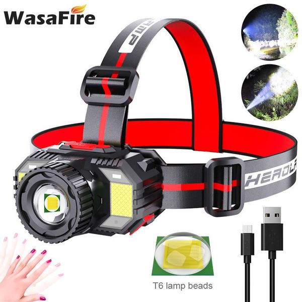 

powerful led headlight t6 head lamp sensor rechargeable 18650 zoom light torch for camping fishing headlamps