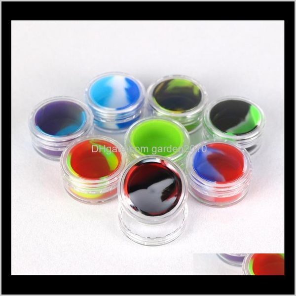 

storage bottles 5ml plastic shell with food grade sile insert wax containers concentrate oil butane acrylic jars for dry herb dab rigs u6xnm