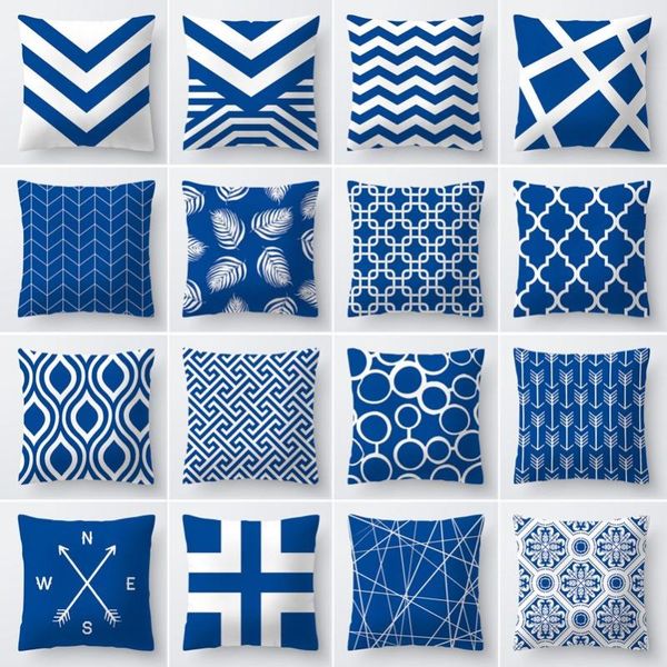 

cushion/decorative pillow blue striped arrows wave cushion covers geometric throw case for living room home chair sofa decoration square pil