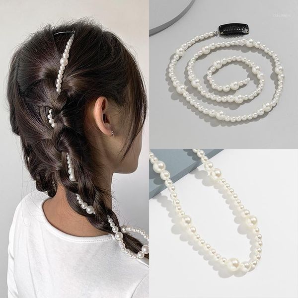 

hair clips & barrettes 1pc women party wedding accessories jewelry simulated pearl long tassel chain bridal clip, Golden;silver