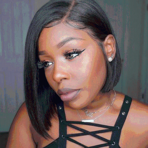 

lace wigs marchqueen short bob l part human hair remy brazilian wig pixie cut for black women, Black;brown