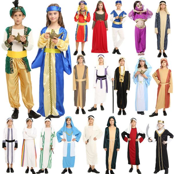 

halloween costume chilen's and boys' performance prince aladdin dubai uae's arab cloth, Black;red