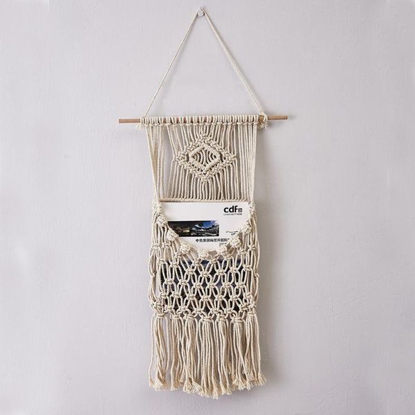 storage bags macrame book magzine hanger hanging