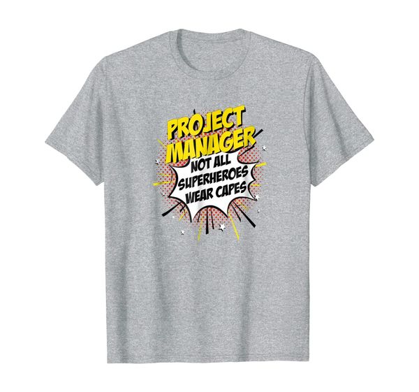 

project manager superhero shirt superpower comic gifts idea, White;black