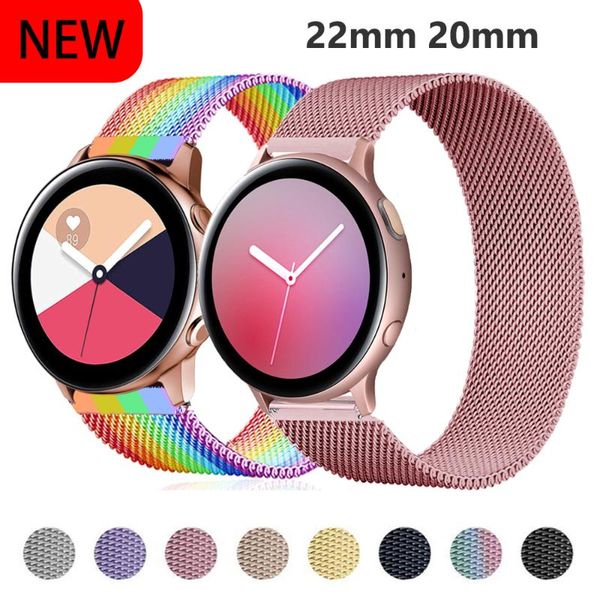 

watch bands magnetic strap for samsung galaxy 3 45mm/active 2/46mm/42mm gear s3 frontier 20mm 22mm bracelet huawei gt/2/2e/pro band, Black;brown