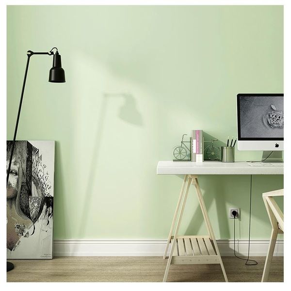 

wallpapers non-woven wallpaper water and stain resistant bean cyan solid color for bedroom living room office kitchen wall paper