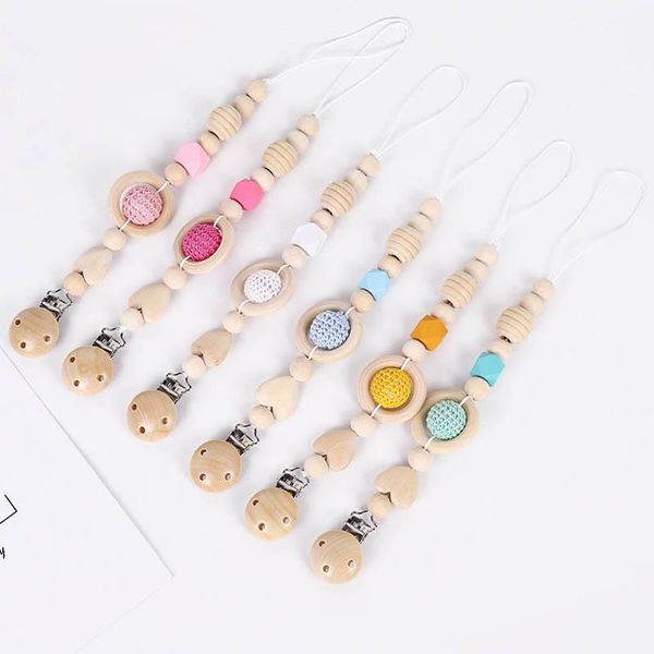 

silicone baby pacifier holders clips love weaning teething natural wooden infant feeding kids accessories toddler toys