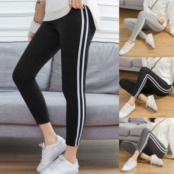 

yoga outfit 2021 women's stripe printing elastic force exercise fitness and running pants high waist seamless push up sport leggings