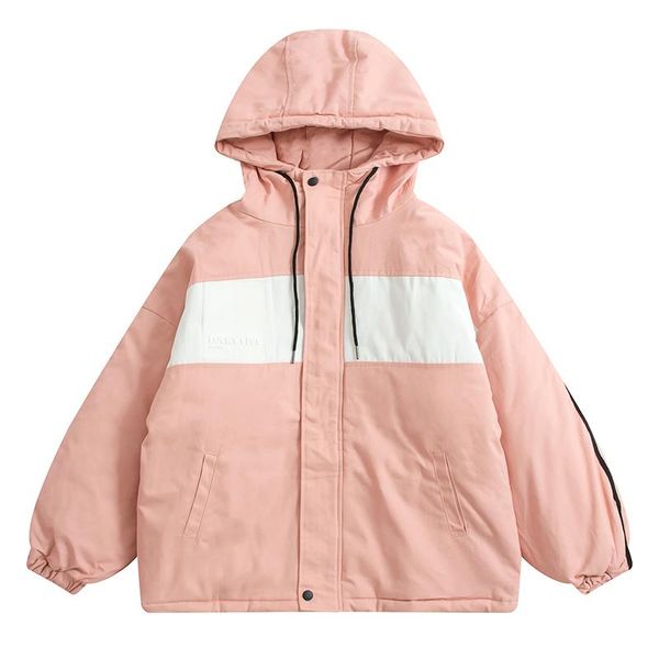 

women's trench coats 2021 design hooded pretty short jacket cotton warm casual loose autumn and winter padded pike coat, Tan;black