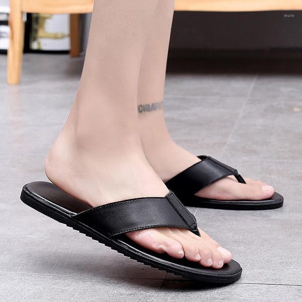 

men flip flops beach shoes flat sandals designer slippers spring summer fashion slides rubber outdoor k31, Black