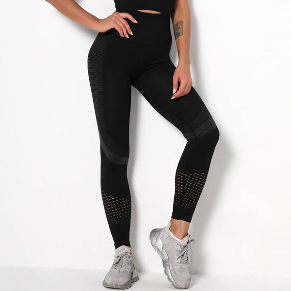

yoga outfit pants women leggings fitness mesh hollow black push up female gym booty sports tights sportswear running trousers