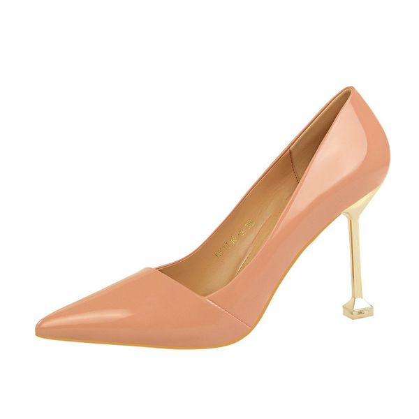 

fashion women high heels pumps patent leather thin wedding shoes black nude quality a0117 h5t8