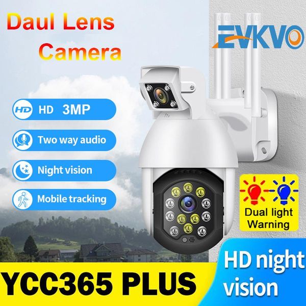 

dual lens security wifi ip camera auto tracking home cctv surveillance cam wireless outdoor waterproof ptz ir 4x zoom cameras