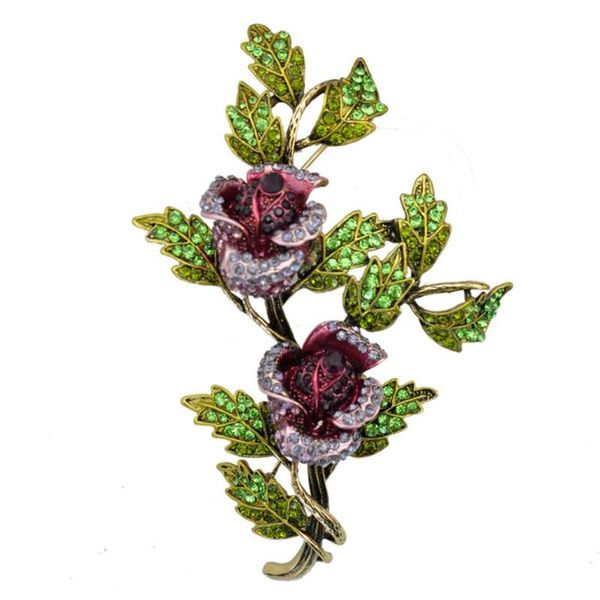 

pins, brooches donia jewelry ladies wedding brooch bijuterias fashion enamel rhinestone flower women christmas green leaf, Gray