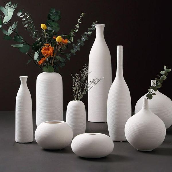 

luxurious white porcelain vase home decoration dry flower holder plants container drawing ceramic wedding decor furnishings vases