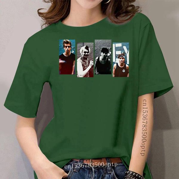 

women's t-shirt 5 sos seconds of summer band bars tee womens s  l xl, White