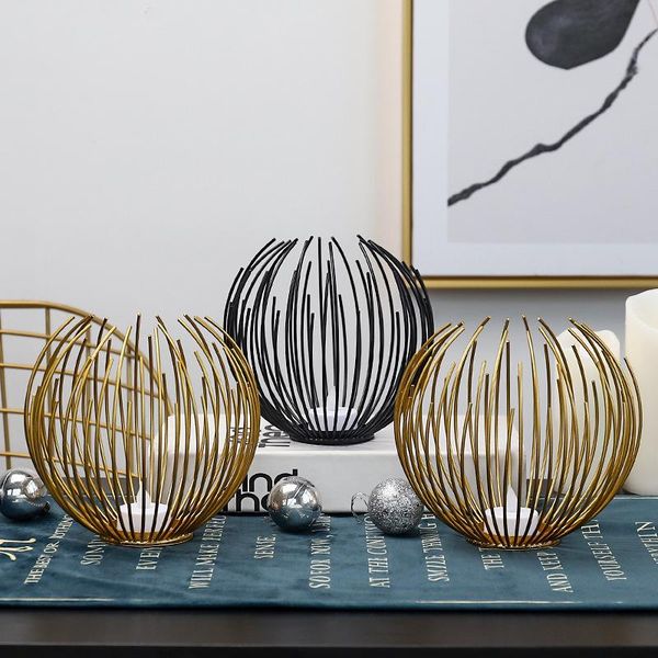 

geometric iron candlestick creative nordic romantic modern metal candle holder wedding lantern dining table decoration e6 holders