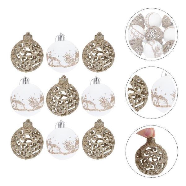 

party decoration 9pcs creative christmas tree pendants shiny