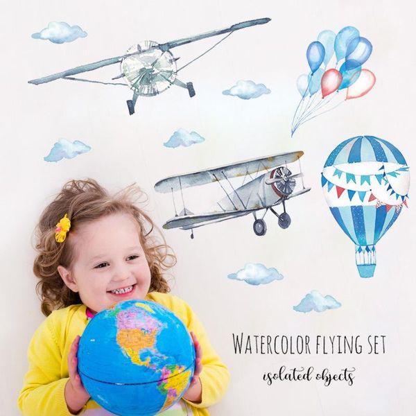 

wall stickers cartoon balloon aircraft sticker kindergarten children's room bedroom home decoration