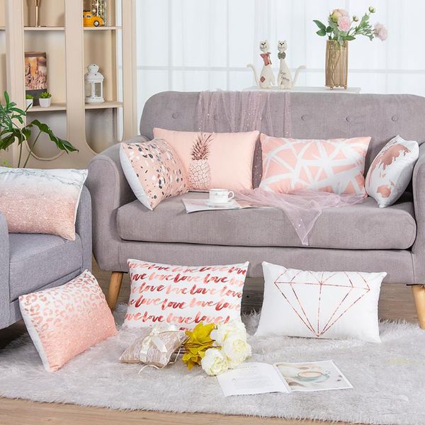 

cushion/decorative pillow pink throw cushion cover 30 x 50 cm waist case lumbar for home decor living room bed 1pc