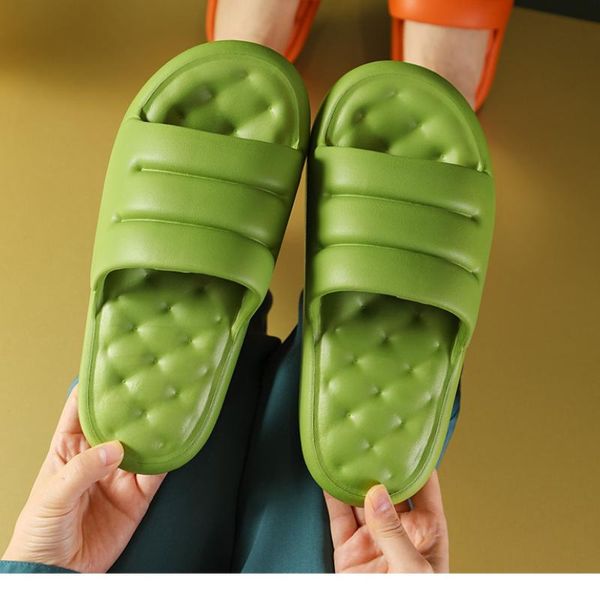 

slippers woman thick soles soft indoor eva sofa slides women anti-slip sandals bathing shoes men slipper for female/man, Black